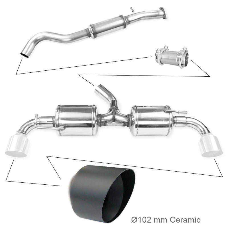 Inoxcar - Catback omologato-CH x Toyota Yaris GR Ø102 mm DX+SX (finale a scelta) - Ravasicorse