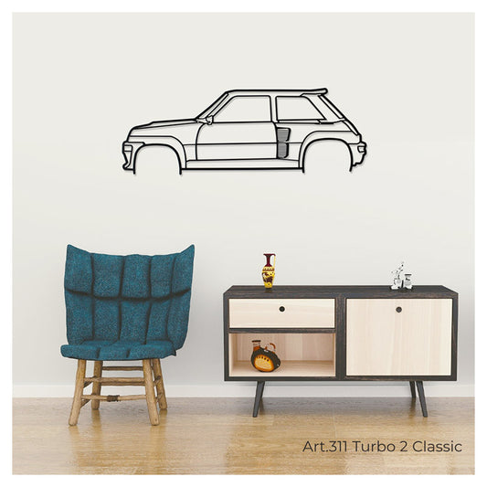 TURBO 2 CLASSIC - Metal car silhouette