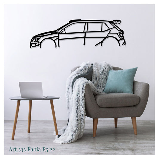 FABIA R5 22 - Metal car silhouette