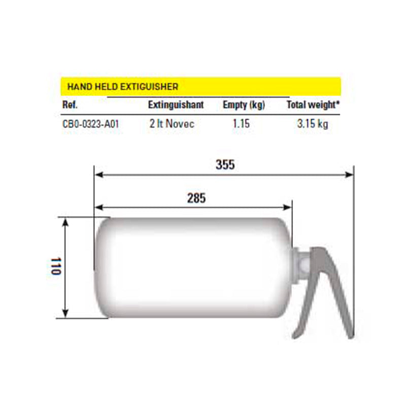 OMP - Estintore portatile in acciaio 2 Kg Novec (FIA) - Ravasicorse