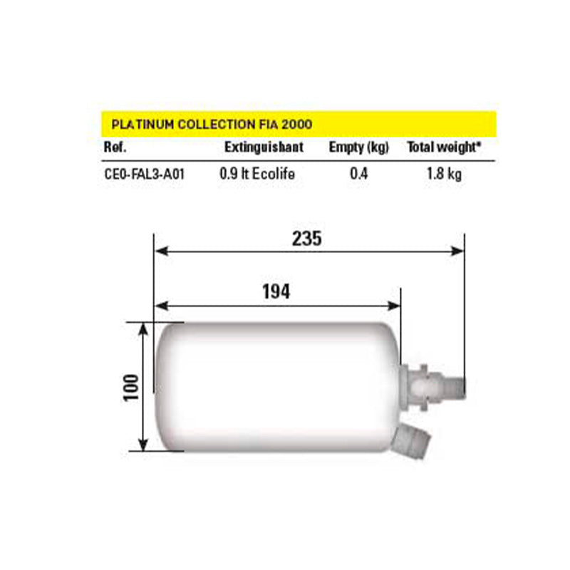 OMP - Impianto di estinzione elettrico in alluminio 0.9 L (CEFAL3 - Platinum Collection) - Ravasicorse