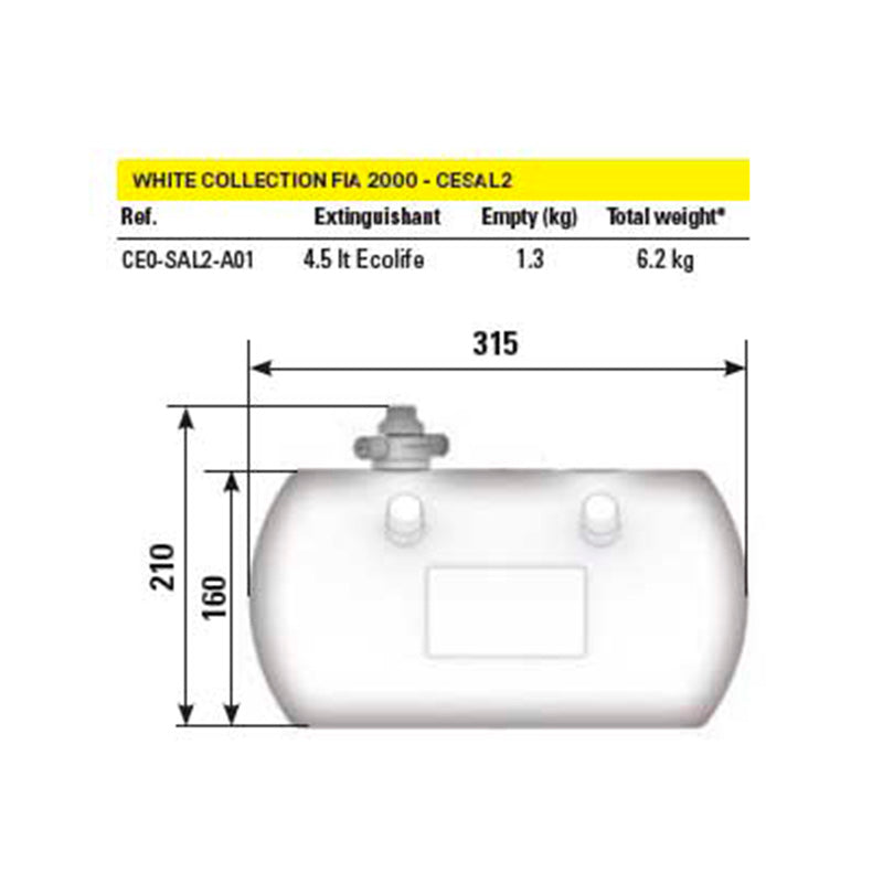 OMP - Impianto di estinzione elettrico in alluminio 4.25 L (CESAL2 - White Collection) - Ravasicorse