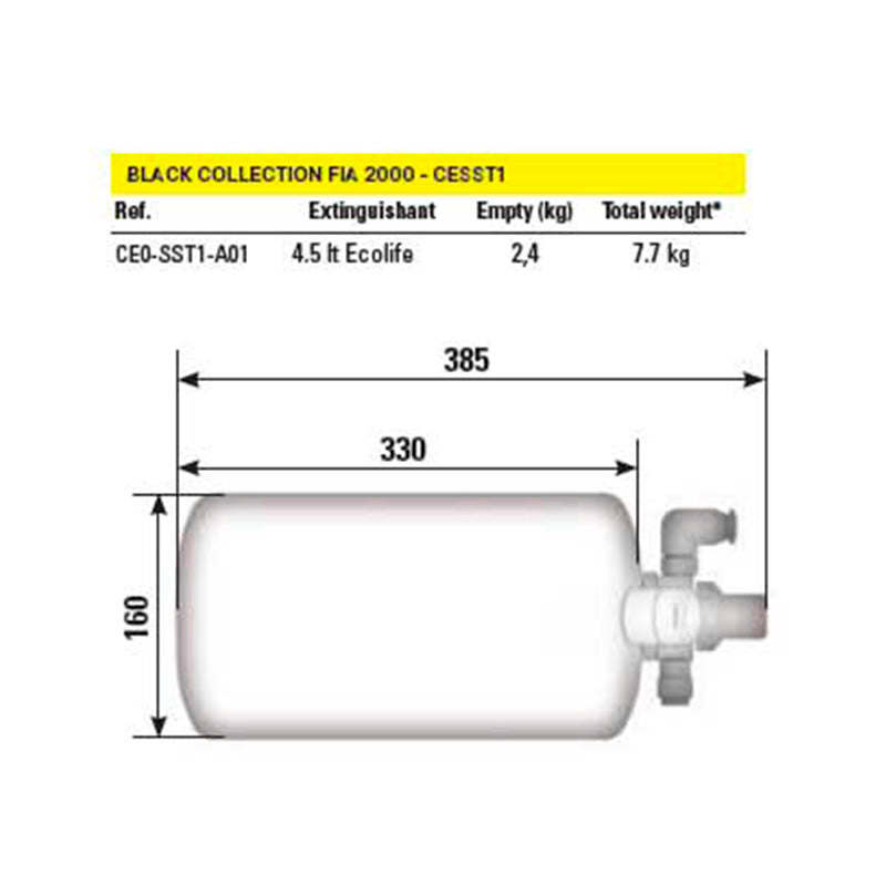 OMP - Impianto di estinzione in acciaio elettrico 4.25 L (CESST1 - Black Collection) - Ravasicorse