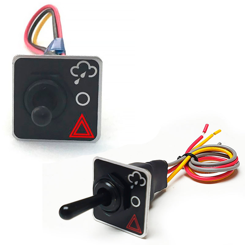 Cartek - Interruttore opzionale per luce di sicurezza (rettangolare) - 3 modalità: on / off / lampeggiante - Ravasicorse