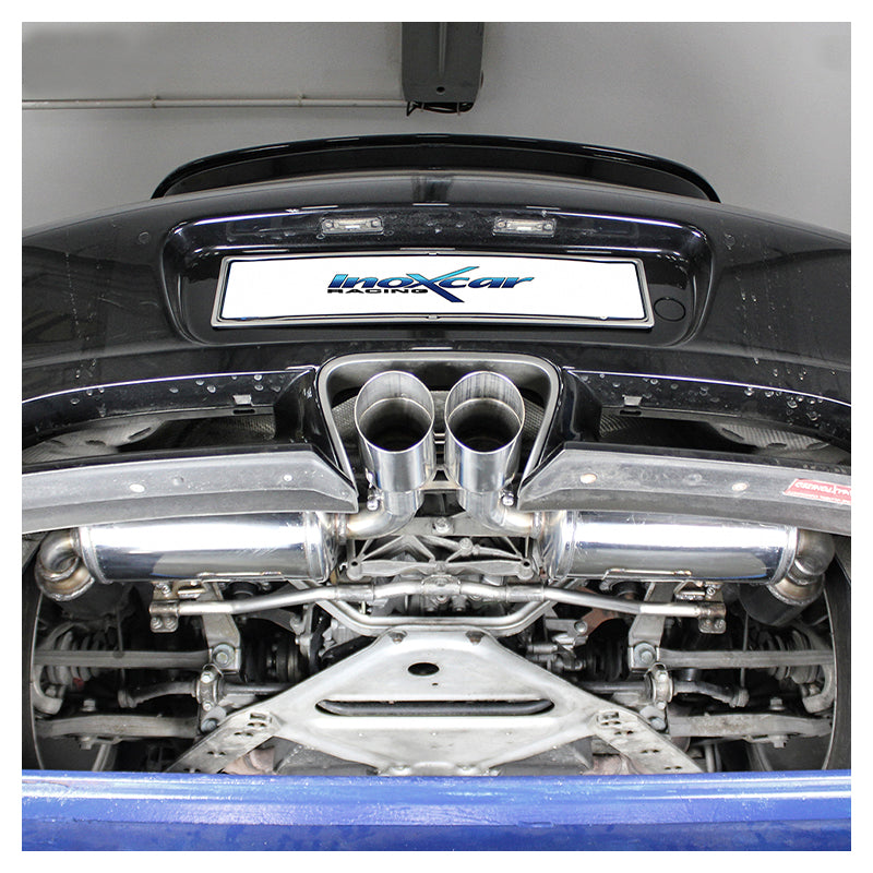 Inoxcar - Catalizzatori sportivi 200 CPSI dx+sx + Posteriore silenziato con uscita centrale 2 x Ø 90 (Racing) - Ravasicorse