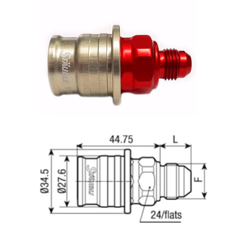 Stäubli - Connettore SPT08 femmina con filetto JIC UNF 9/16 x 18 (dash 6) - Ravasicorse