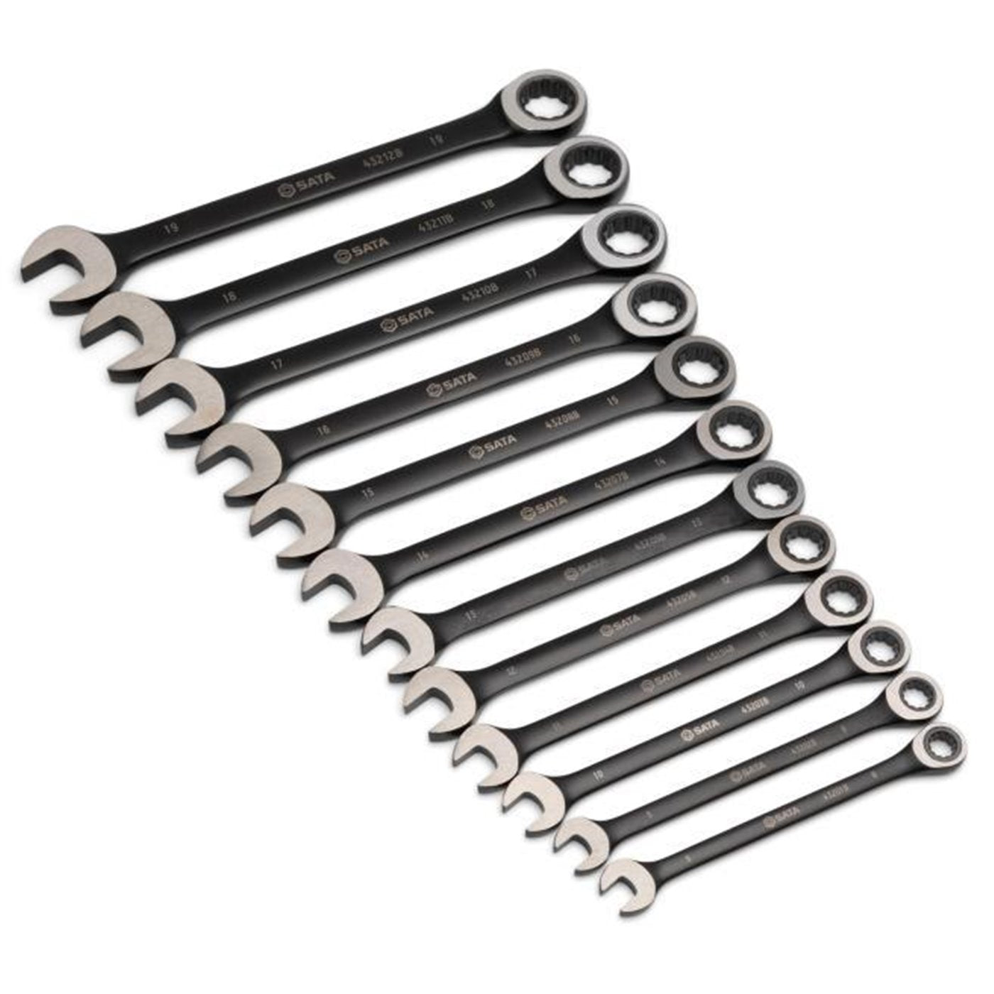 SATA - Set chiavi combinate metriche a cricchetto - Black Edition (12 pz) - Ravasicorse