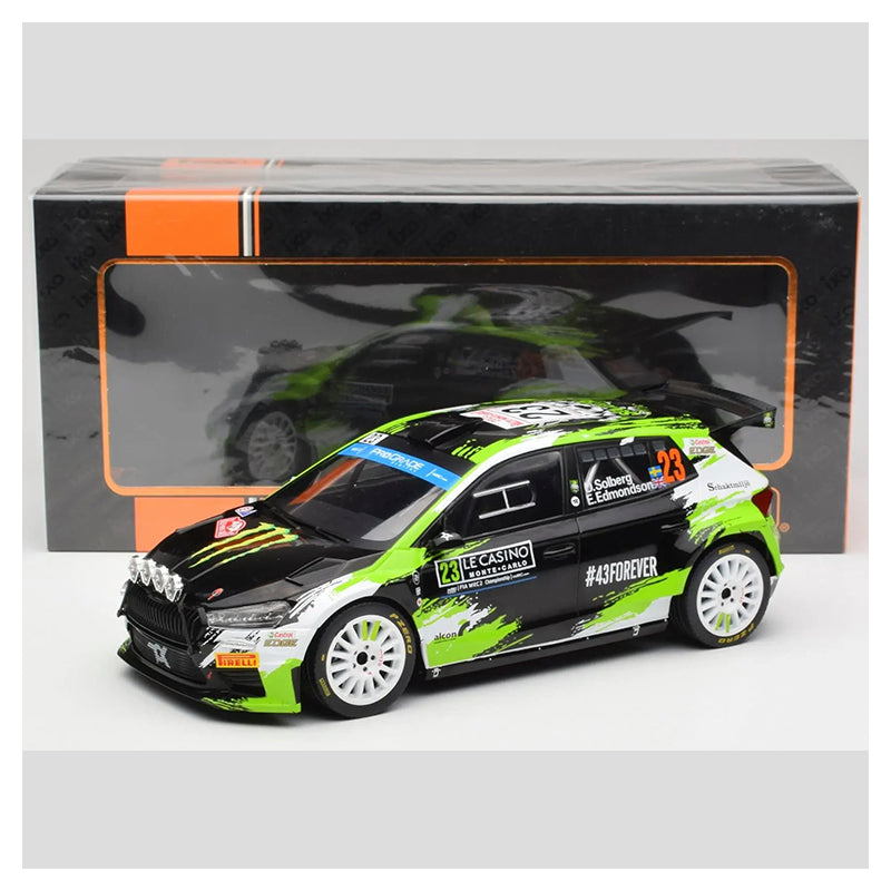 IXO Models - Skoda Fabia Rally2 #23 O. Solberg - E. Edmondson - Rally Montecarlo 2023 (1:18) - Ravasicorse