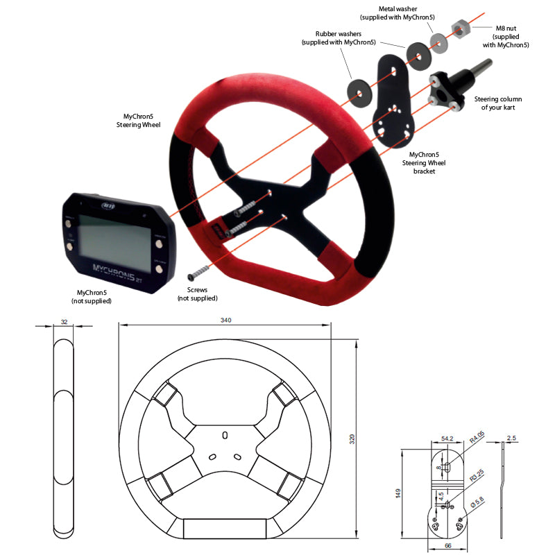 AIM - Volante MyChron5 (Karting) - Ravasicorse
