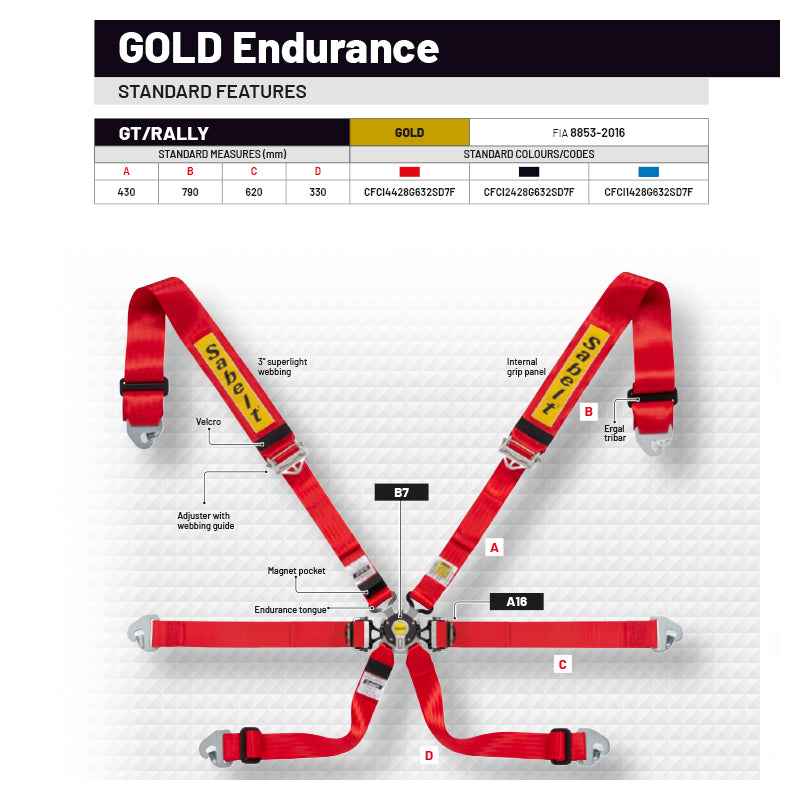Cintura Sabelt - 6 punti Endurance FIA 8853-2016 (black) - Ravasicorse