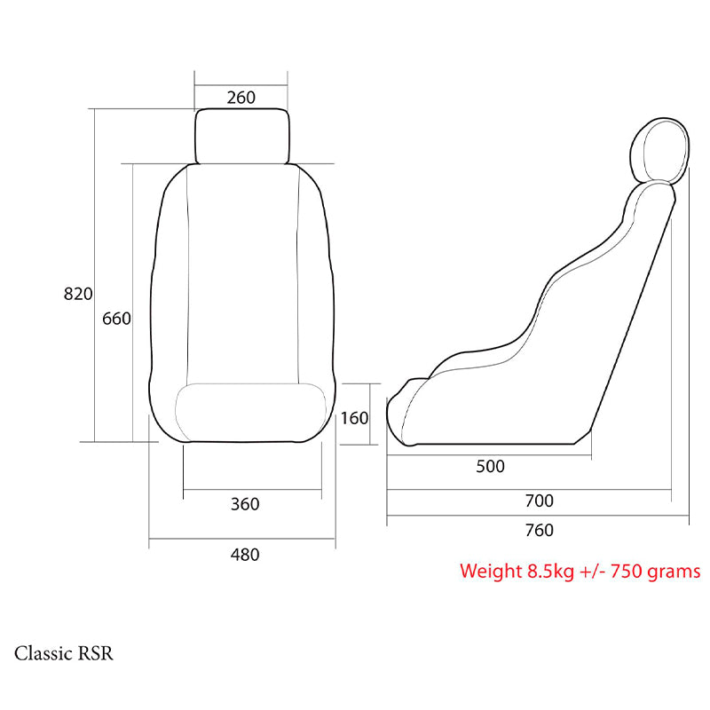 Sedile Cobra - Classic RSR (similpelle/cord) - Ravasicorse