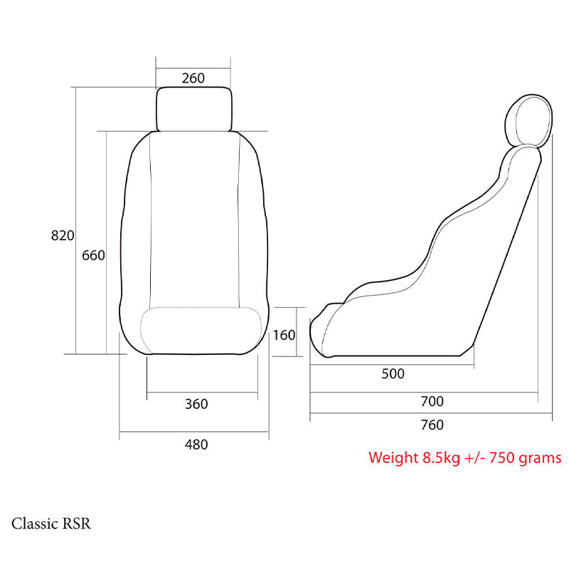 Sedile Cobra - Classic RSR (similpelle) - Ravasicorse