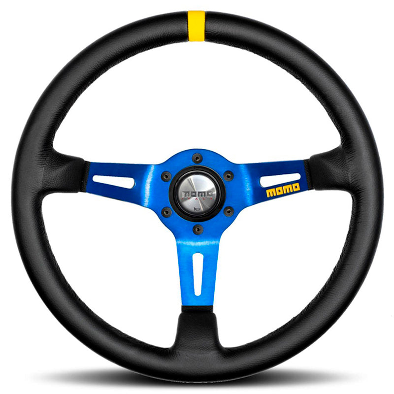 Volante MOMO - MOD.08 smooth leather (blue spokes - Ø350 mm) - Ravasicorse