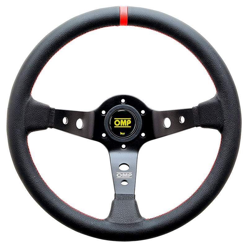 Volante OMP - Corsica (black/black/red - smooth leather - OD/1956/NR) - Ravasicorse