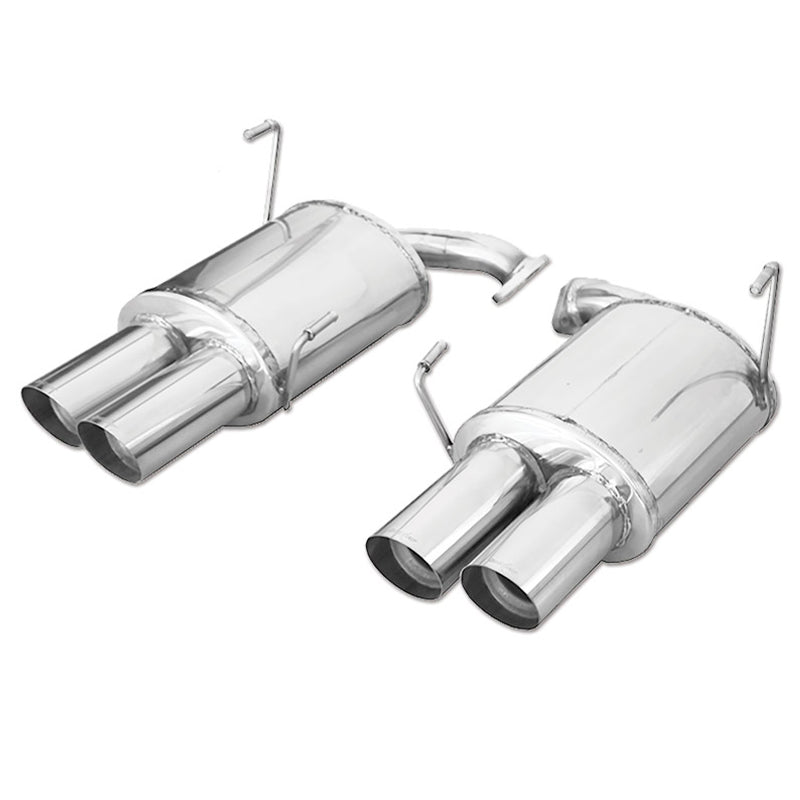 Inoxcar - Finale con silenziatore con uscita 2 x Ø90 DX+SX (Racing - tubazione Ø70) - Ravasicorse