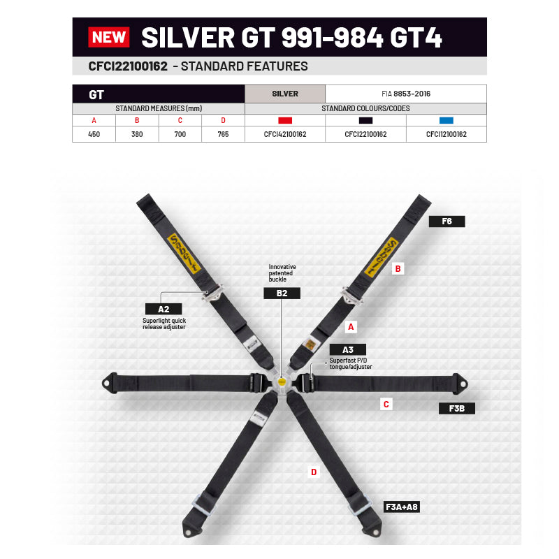 Cintura Sabelt - 6 punti GT per Porsche 911-984 / GT4 (blue) - Ravasicorse