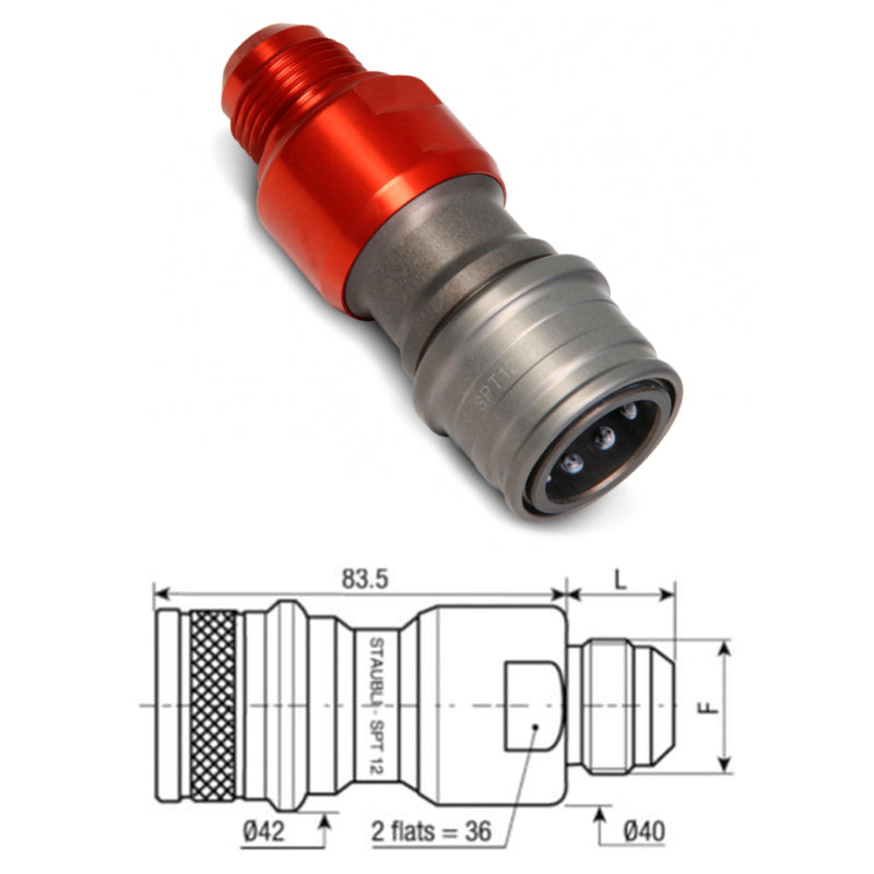 Stäubli - Connettore SPT12 femmina con filetto JIC UNF 1 1/16 x 12 - Ravasicorse