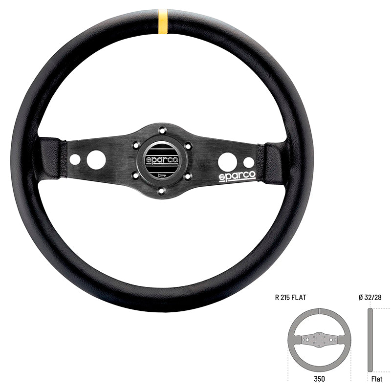 Sparco - Volante R215 FLAT smooth leather - Ravasicorse