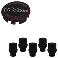 Evocorse - Fixing kit: 1 hubcap (C10), 1 Evocorse matt black badge (L11), 5 closed Black lug nuts with shank M12x1.25 (047)