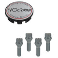 Evocorse - Fixing kit: 1 hubcap (C10), 1 Evocorse brushed badge (L10), 4 lug bolts M12x1.25 (027)