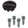 Evocorse - Fixing kit: 1 hubcap (C10), 1 Evocorse matt black badge (L11), 4 lug bolts M12x1.25 (027)
