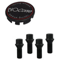 Evocorse - Fixing kit: 1 hubcap (C10), 1 Evocorse matt black badge (L11), 4 black lug bolts M12x1.25 (027-ZN)