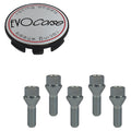 Evocorse - Fixing kit: 1 hubcap (C10), 1 Evocorse brushed badge (L10), 5 lug bolts M14x1.50 (017)
