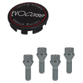 Evocorse - Fixing kit: 1 hubcap (C10), 1 Evocorse matt black badge (L11), 4 lug bolts M12x1.50 (042)