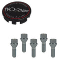 Evocorse - Fixing kit: 1 hubcap (C10), 1 Evocorse matt black badge (L11), 5 lug bolts M12x1.50 (073)
