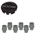 Evocorse - Fixing kit: 1 hubcap (C10), 1 Evocorse matt black badge (L11), 6 closed lug nuts with shank M12x1.25 (047)