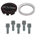 Evocorse - Fixing kit: 1 hubcap (C10), 1 Evocorse matt black badge (L11), 5 screws M12x1.50 (073), 1 aluminum hub centric ring 67.1/66.1