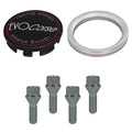 Evocorse - Fixing kit: 1 hubcap (C10), 1 Evocorse matt black badge (L11), 4 lug bolts M12x1.50 (073)