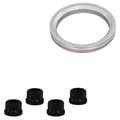 Evocorse - Fixing kit: 4 black flat lug nuts M12x1.25 (058), 1 aluminum hub centric ring 75/58.1