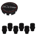 Evocorse - Fixing kit: 1 hubcap (C10), 1 Evocorse matt black badge (L11), 6 black closed lug nuts with shank M12x1.50 (046-ZN)