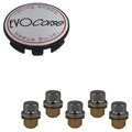 Evocorse - Fixing kit: 1 hubcap (C10), 1 Evocorse brushed badge (L10), 5 closed lug nuts with washer M14x1.50 (112)