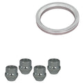 Evocorse - Fixing kit: 4 open lug nuts M12x1.50 (004), 1 aluminum hub centric ring 75/63.4