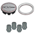 Evocorse - Fixing kit: 1 hubcap (C10), 1 Evocorse brushed badge (L10), 5 closed lug nuts with shank M14x1.5 (132)