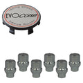 Evocorse - Fixing kit: 1 off-road hubcap (C20), 1 Evocorse brushed badge and black logo (L31), 6 closed lug nuts M12x1.50 (046)