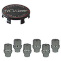 Evocorse - Fixing kit: 1 off-road hubcap (C20), 1 Evocorse black badge and brushed logo (L32), 6 closed lug nuts with shank M12x1.50 (046)