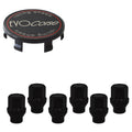 Evocorse - Fixing kit: 1 off-road hubcap (C20), 1 Evocorse black badge and brushed logo (L30), 6 black closed lug nuts with shank M12x1.50 (046-ZN)