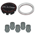Evocorse - Fixing kit: 1 hubcap (C10), 1 Evocorse matt black badge (L11), 5 closed lug nuts 1/2 UNF with shank (173)