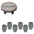Evocorse - Fixing kit: 1 hubcap (C20), 1 Evocorse brushed badge (L31), 6 closed end lug nut with shank M14x1.5 (zinc. White)(D42)