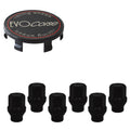 Evocorse - Fixing kit: 1 hubcap (C20), 1 Evocorse matt black badge (L32), 6 closed end lug nut with shank M14x1.5 (zinc. Black) (D42-ZN)