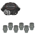 Evocorse - Fixing kit: 1 Cap Dakar 6x139,7 (C80), 1 Evocorse matt black badge (L32), 6 closed lug nuts with shank M12x1.25 (D41)