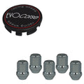 Evocorse - Fixing kit: 1 hubcap (C10), 1 Evocorse matt black badge (L11), 5 lug nut M14x1.5 (zinc. white)(D5)