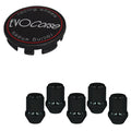 Evocorse - Fixing kit: 1 hubcap (C10), 1 Evocorse matt black badge (L11), 5 black lug nuts M14x1.5 (zinc. white)(D5)