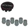 Evocorse - Fixing kit: 1 off-road hubcap (C20), 1 Evocorse matt black badge (L32), 6 lug bolts M14x1.50 (White Zinc.)