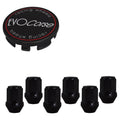 Evocorse - Fixing kit: 1 off-road hubcap (C20), 1 Evocorse matt black badge (L32), 6 lug bolts M14x1.50 (Black Zinc.)
