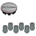 Evocorse - Fixing kit: 1 hubcap (C20), 1 Evocorse brushed badge (L31), 6 closed end lug nuts M14x1.5 (zinc. white)(D5)