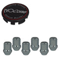 Evocorse - Fixing kit: 1 hubcap (C20), 1 Evocorse matt black badge (L32), 6 closed end lug nuts M14x1.5 (zinc. white)(D5)